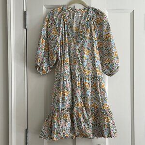 APIECE APART Floral Cotton Button Front Dress Size L